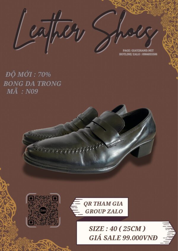 Giày Da Nam Màu Đen Cá Tính