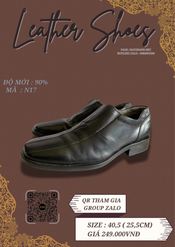 Giày Da Nam Màu Đen Cá Tính