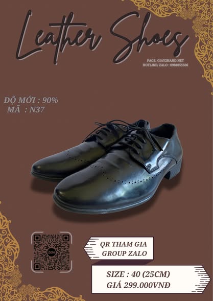 Giày Da Nam Màu Đen Sang Trọng Giày Da Nam Màu Đen Sang Trọng