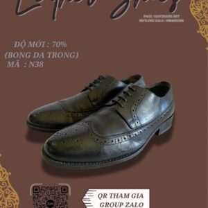 Giày Da Nam Màu Đen Cá Tính